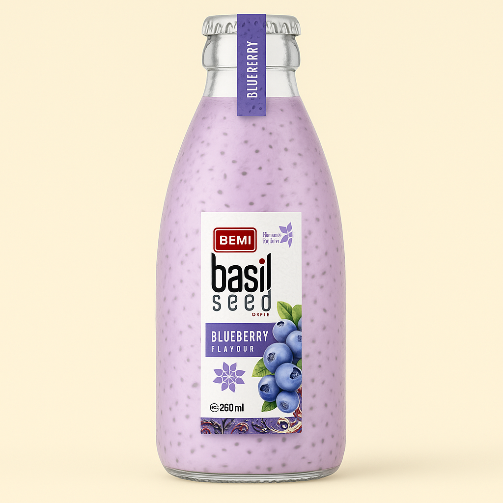 2 BEMI Basil Seed Drink Blueberry